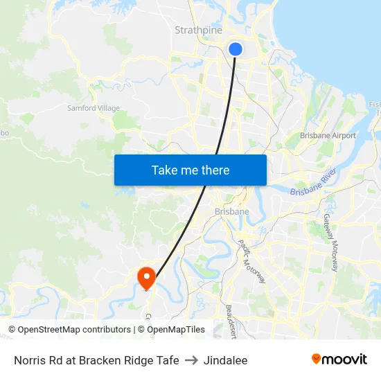 Norris Rd at Bracken Ridge Tafe to Jindalee map