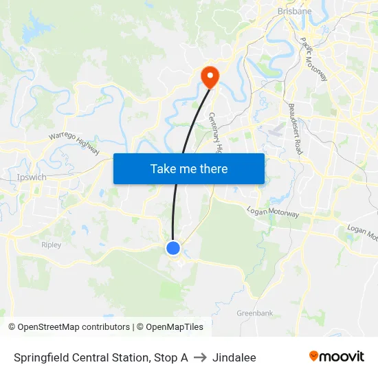 Springfield Central Station, Stop A to Jindalee map
