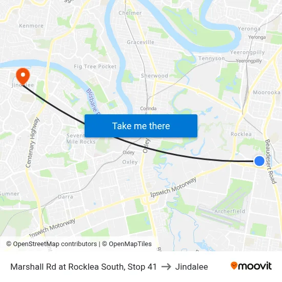 Marshall Rd at Rocklea South, Stop 41 to Jindalee map