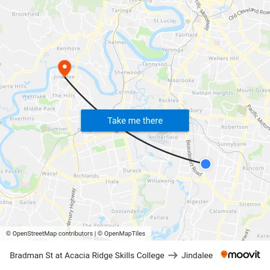 Bradman St at Acacia Ridge Skills College to Jindalee map