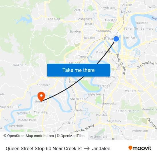 Queen Street Stop 60 Near Creek St to Jindalee map