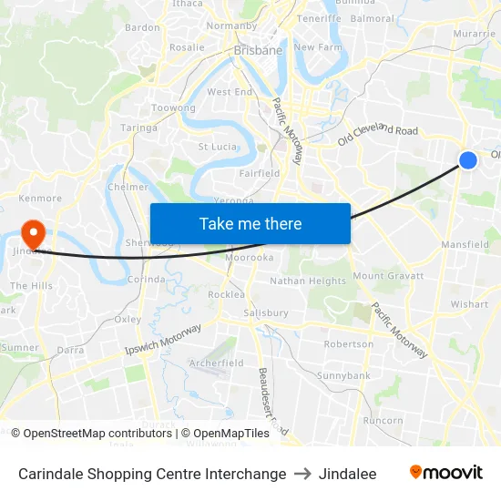 Carindale Shopping Centre Interchange to Jindalee map