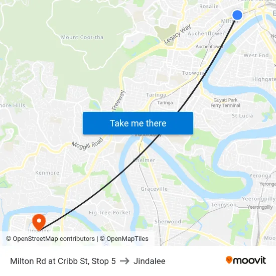 Milton Rd at Cribb St, Stop 5 to Jindalee map