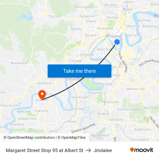 Margaret Street Stop 95 at Albert St to Jindalee map