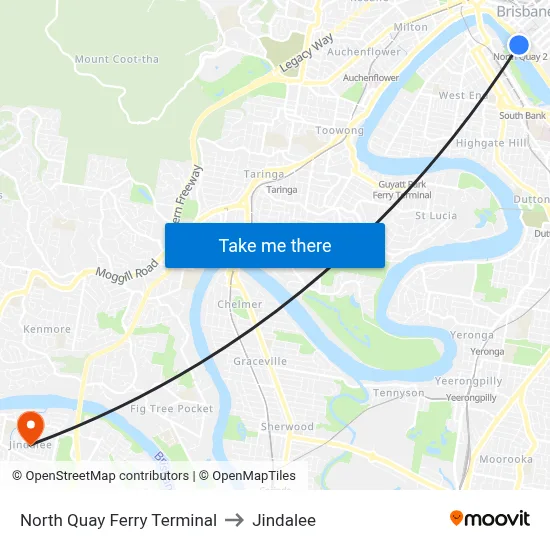 North Quay Ferry Terminal to Jindalee map