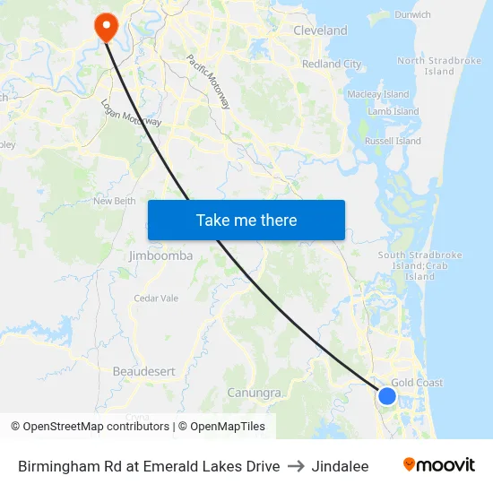 Birmingham Rd at Emerald Lakes Drive to Jindalee map