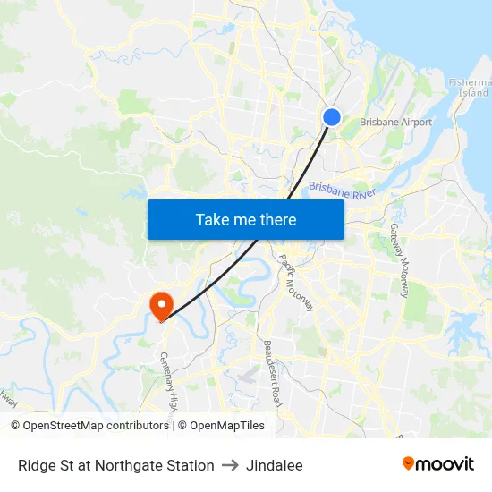 Ridge St at Northgate Station to Jindalee map
