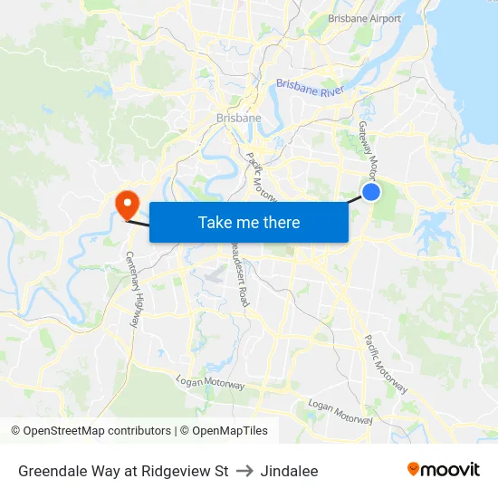 Greendale Way at Ridgeview St to Jindalee map