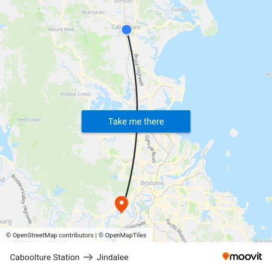 Caboolture Station to Jindalee map