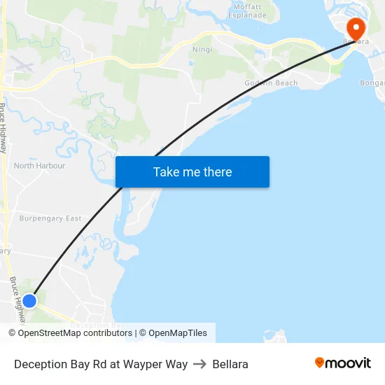 Deception Bay Rd at Wayper Way to Bellara map