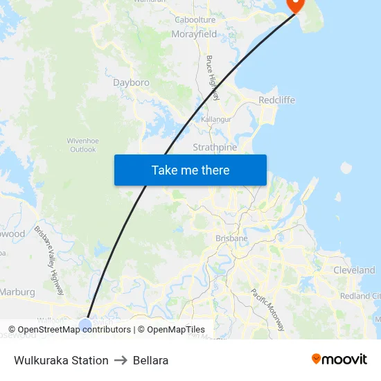Wulkuraka Station to Bellara map