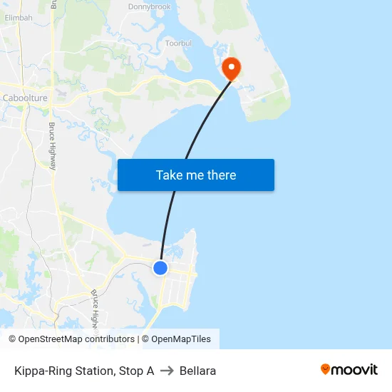 Kippa-Ring Station, Stop A to Bellara map