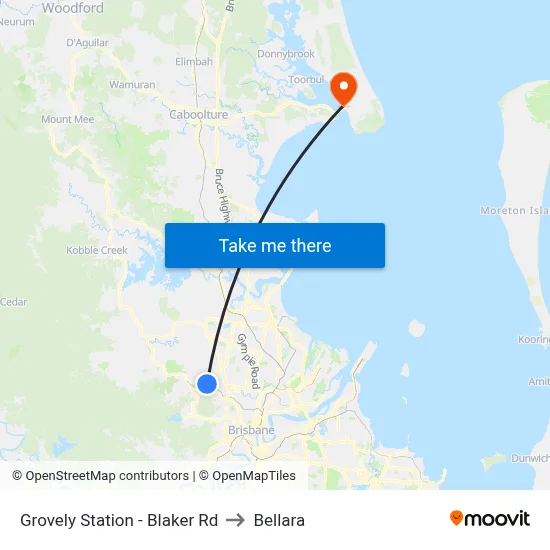 Grovely Station - Blaker Rd to Bellara map