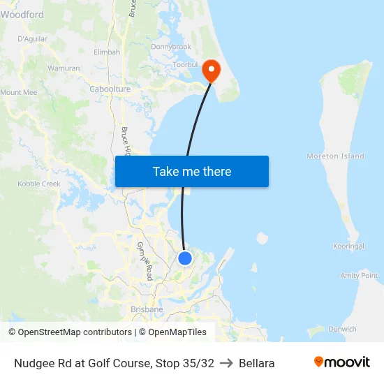 Nudgee Rd at Golf Course, Stop 35/32 to Bellara map