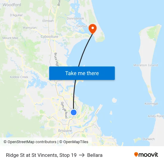 Ridge St at St Vincents, Stop 19 to Bellara map