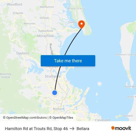Hamilton Rd at Trouts Rd, Stop 46 to Bellara map