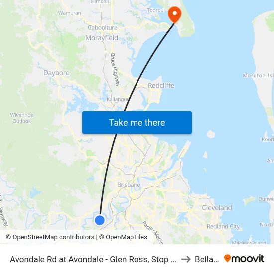 Avondale Rd at Avondale - Glen Ross, Stop 61 to Bellara map