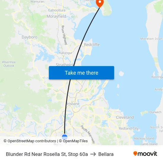 Blunder Rd Near Rosella St, Stop 60a to Bellara map