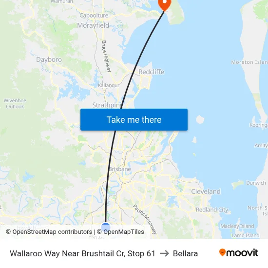 Wallaroo Way Near Brushtail Cr, Stop 61 to Bellara map