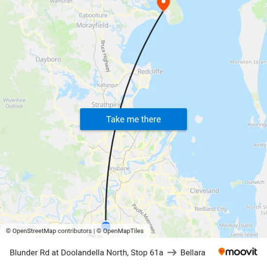 Blunder Rd at Doolandella North, Stop 61a to Bellara map