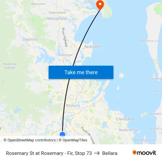Rosemary St at Rosemary - Fir, Stop 73 to Bellara map