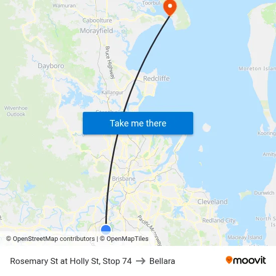 Rosemary St at Holly St, Stop 74 to Bellara map