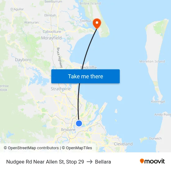 Nudgee Rd Near Allen St, Stop 29 to Bellara map