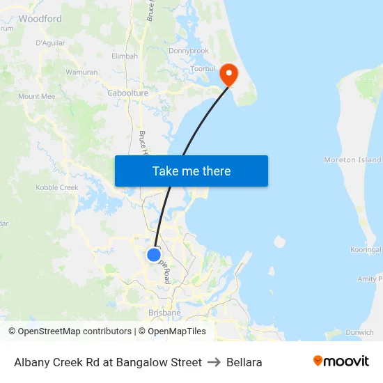 Albany Creek Rd at Bangalow Street to Bellara map