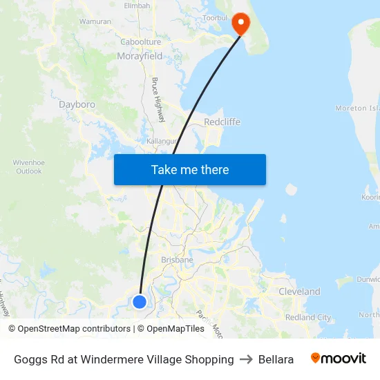 Goggs Rd at Windermere Village Shopping to Bellara map