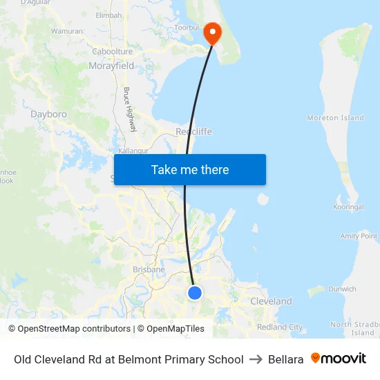 Old Cleveland Rd at Belmont Primary School to Bellara map