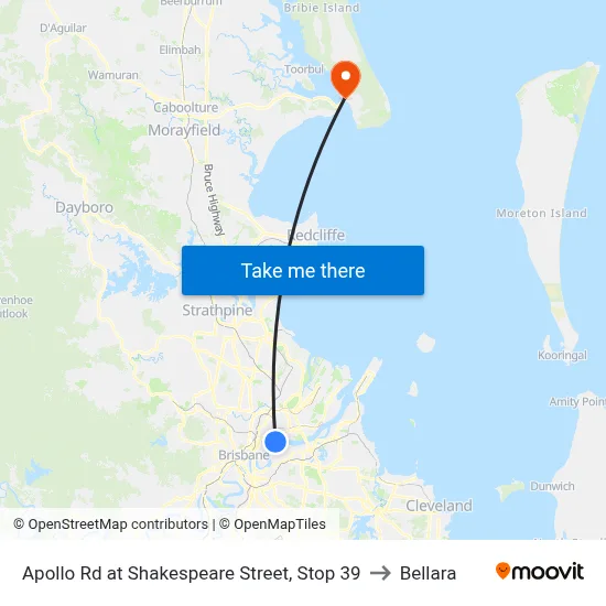 Apollo Rd at Shakespeare Street, Stop 39 to Bellara map