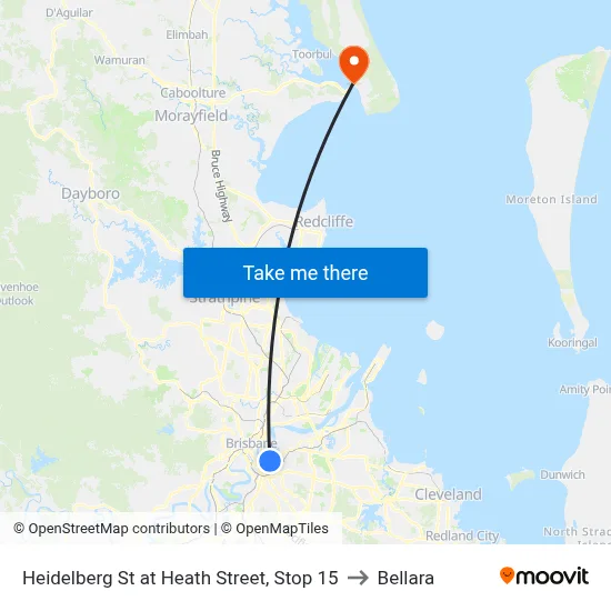 Heidelberg St at Heath Street, Stop 15 to Bellara map