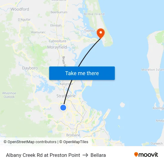 Albany Creek Rd at Preston Point to Bellara map
