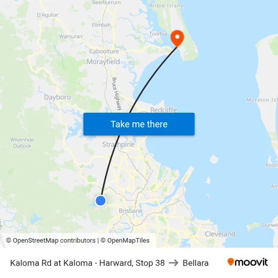 Kaloma Rd at Kaloma - Harward, Stop 38 to Bellara map