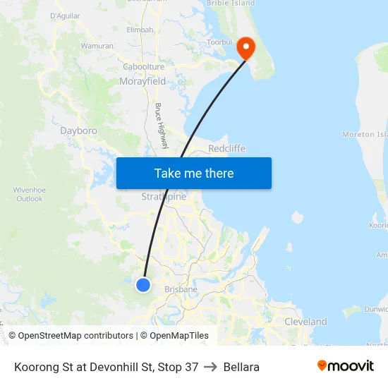 Koorong St at Devonhill St, Stop 37 to Bellara map