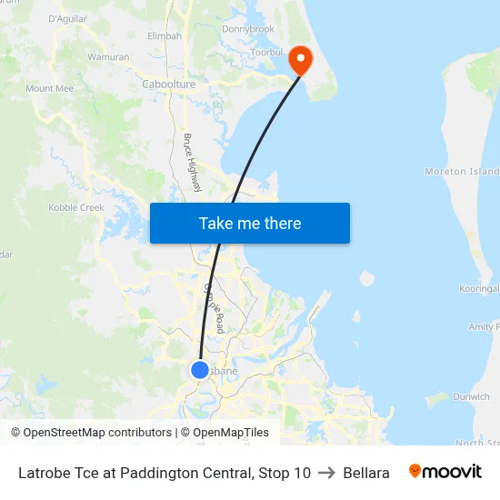 Latrobe Tce at Paddington Central, Stop 10 to Bellara map