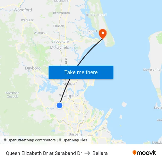 Queen Elizabeth Dr at Saraband Dr to Bellara map