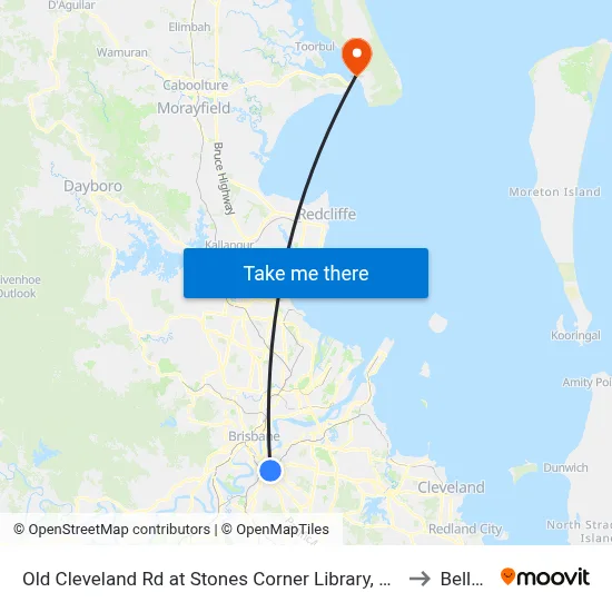 Old Cleveland Rd at Stones Corner Library, Stop 17 to Bellara map