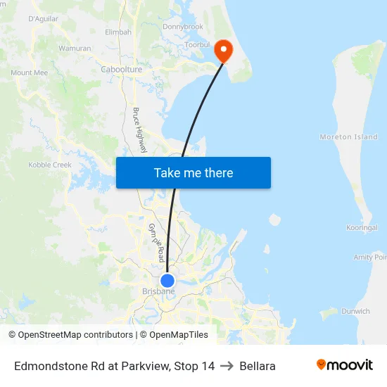 Edmondstone Rd at Parkview, Stop 14 to Bellara map