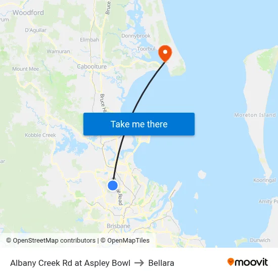 Albany Creek Rd at Aspley Bowl to Bellara map