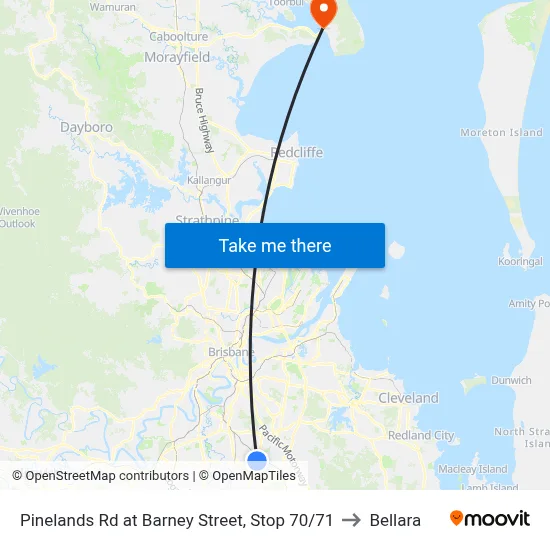 Pinelands Rd at Barney Street, Stop 70/71 to Bellara map