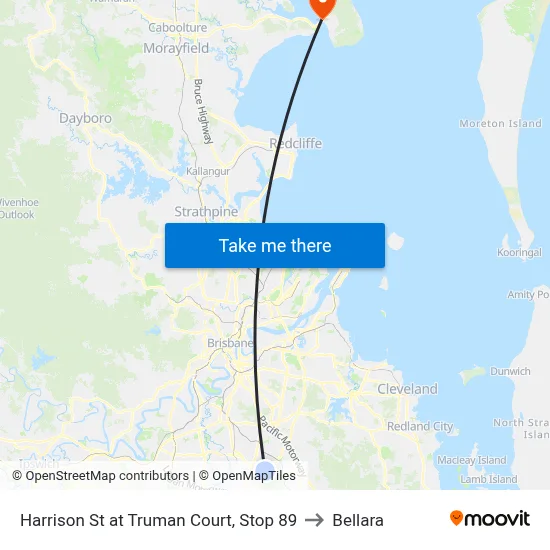 Harrison St at Truman Court, Stop 89 to Bellara map