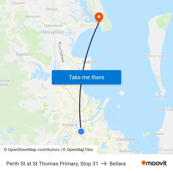 Perth St at St Thomas Primary, Stop 31 to Bellara map