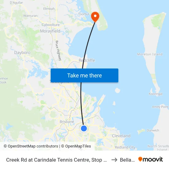 Creek Rd at Carindale Tennis Centre, Stop 46 to Bellara map