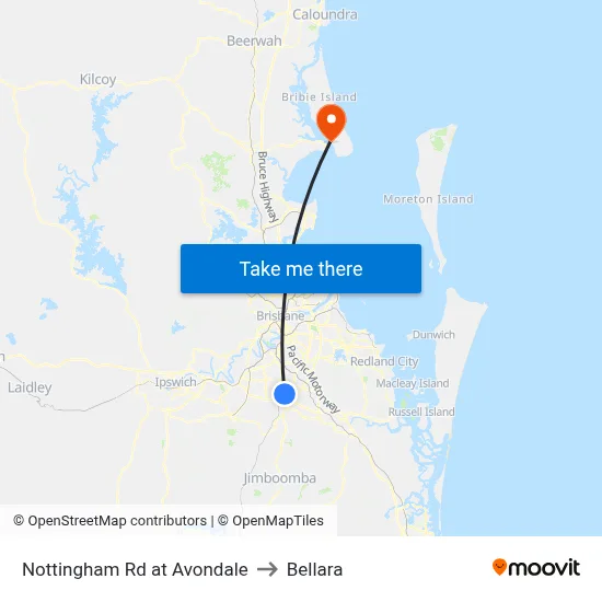 Nottingham Rd at Avondale to Bellara map