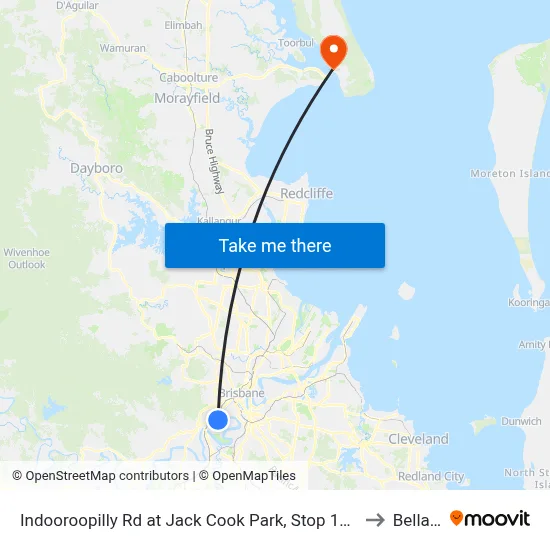 Indooroopilly Rd at Jack Cook Park, Stop 18/19 to Bellara map