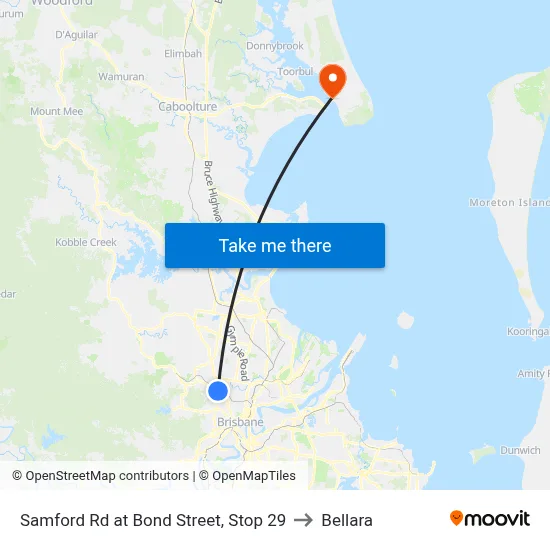 Samford Rd at Bond Street, Stop 29 to Bellara map