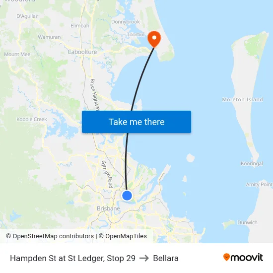 Hampden St at St Ledger, Stop 29 to Bellara map