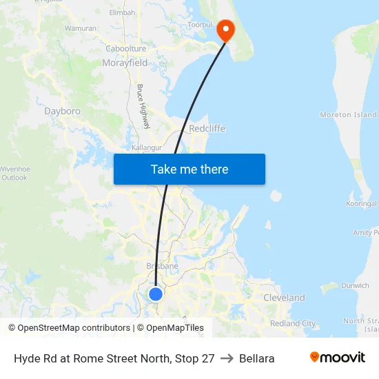 Hyde Rd at Rome Street North, Stop 27 to Bellara map