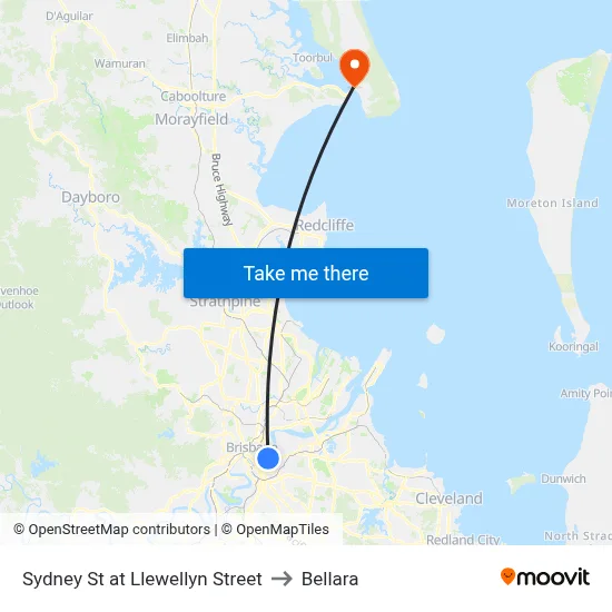 Sydney St at Llewellyn Street to Bellara map